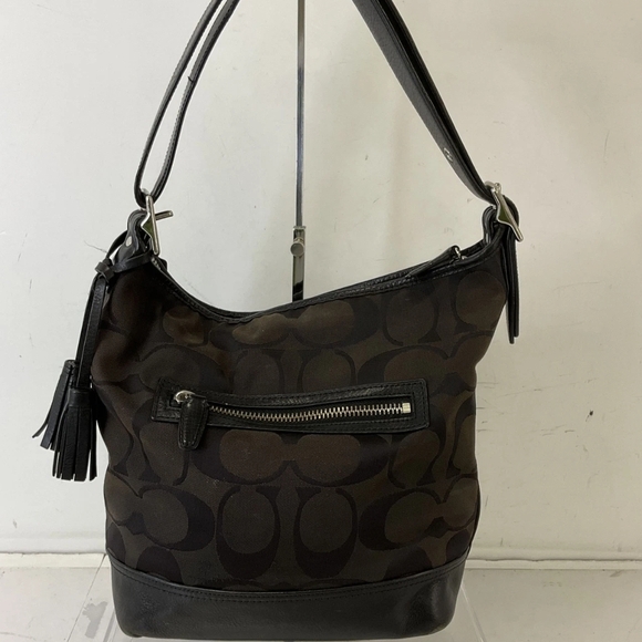 Coach Brown Signature Canvas Hobo Bag - Picture 2 of 6